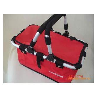 轻巧便携新选择 折叠式帆布铝合金结构超市购物篮